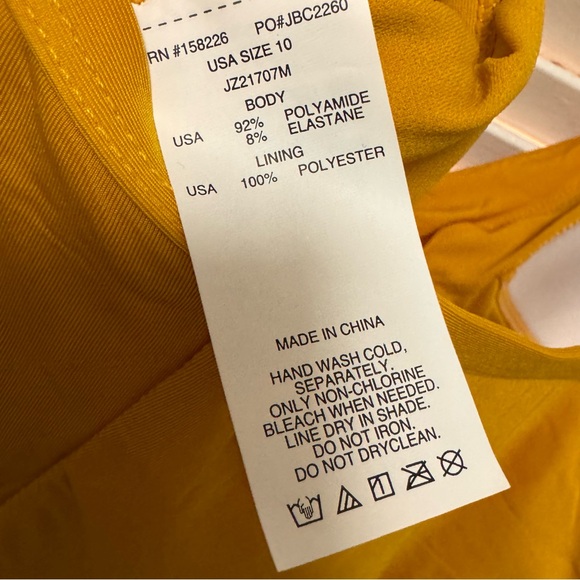 Jantzen one piece mustard yellow swim suit Size 10 - Picture 4 of 5